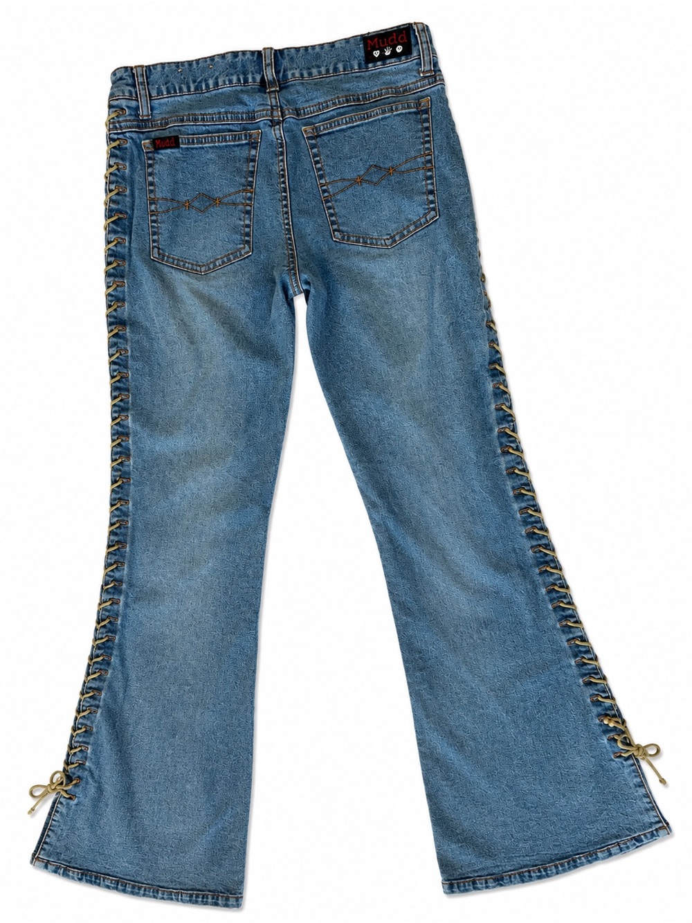 Mudd Blue Flare Jeans with Full Side Lace-Up - Picture 8 of 11